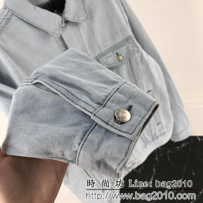 BALENCIAGA巴黎世家 新款 背後字母logo牛仔外套 明星同款 情侶款 ydi1063